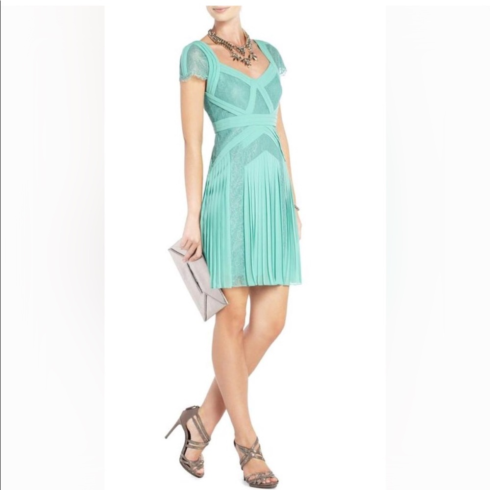 BCBG MAXAZRIA ARIS PLEATED DRESS